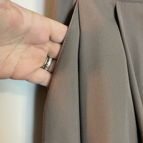 St. Michael women’s vintage pleated midi skirt dark beige size 15L Made in UK - Picture 3 of 8